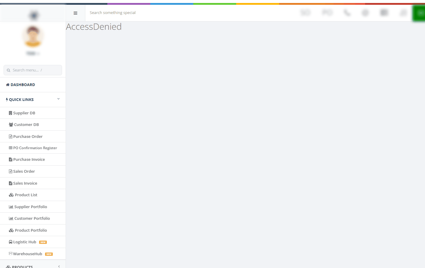 Access Denied page: the page heading reads AccessDenied