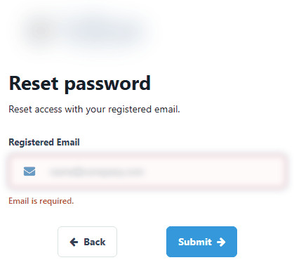 Submit with an empty field shows Email is required.