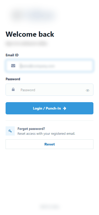 The sign-in page on a phone